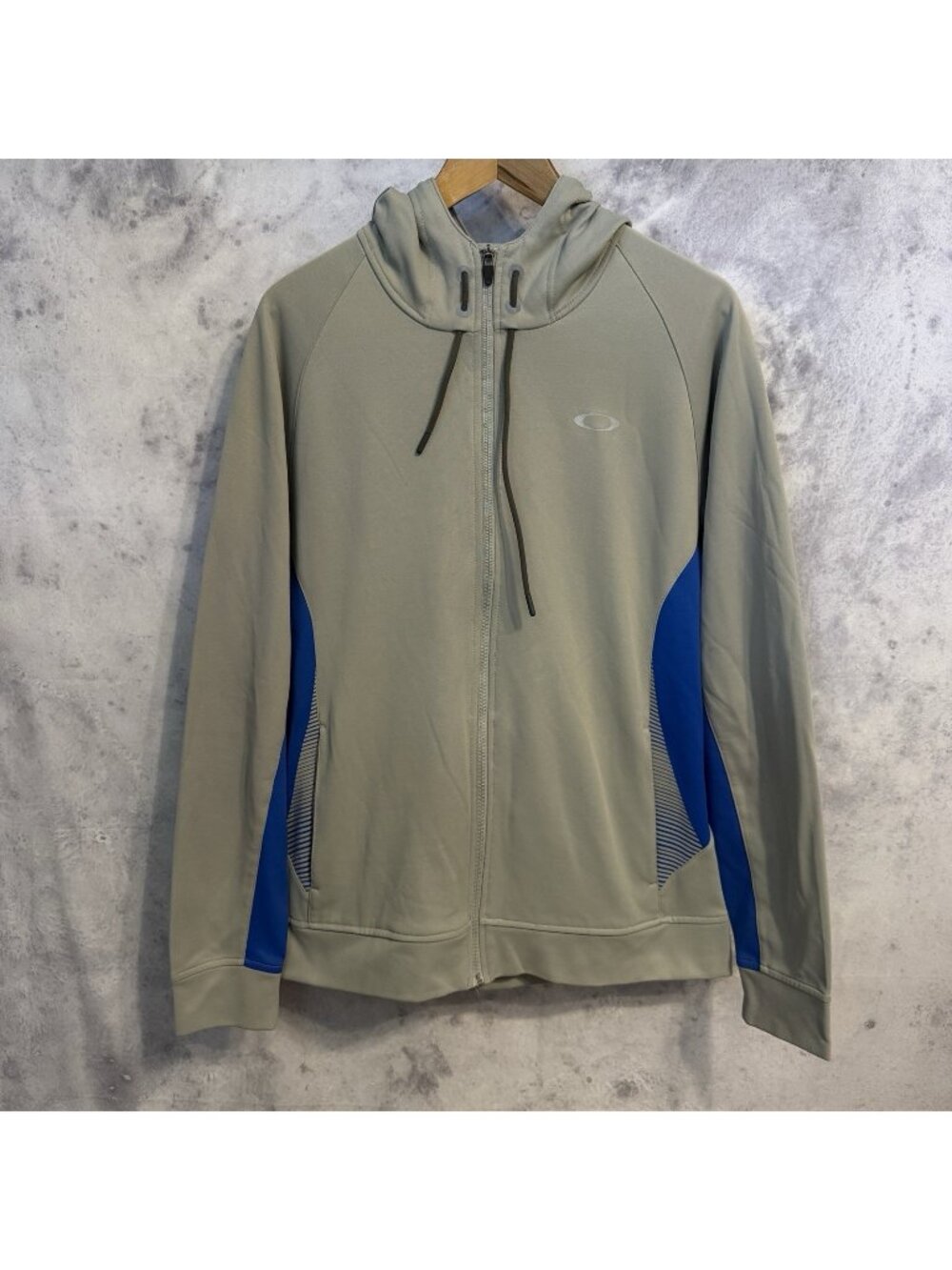 Oakley Hoodie Full Zip Sweatshirt Gray Size Large L Streetwear